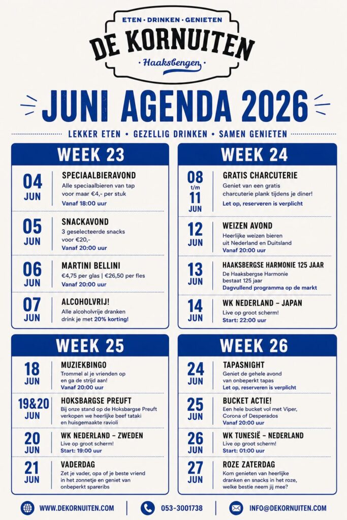 Maandagenda Juni
