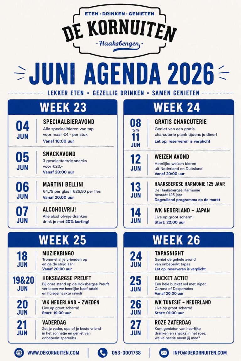 Maandagenda Juni